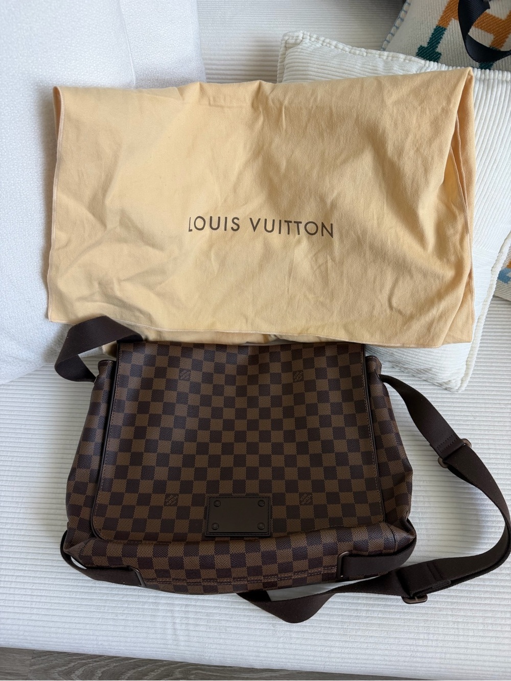 Louis Vuitton Brown Damier Ebene Messenger Bag with Adjustable Strap